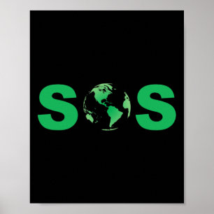 Earth Day Sos Pro-science Save The Planet Sustaina Poster