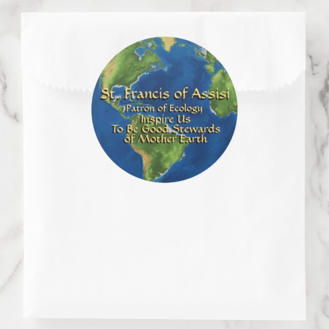 Earth Day & St. Francis of Assisi Classic Round Sticker (Bag)