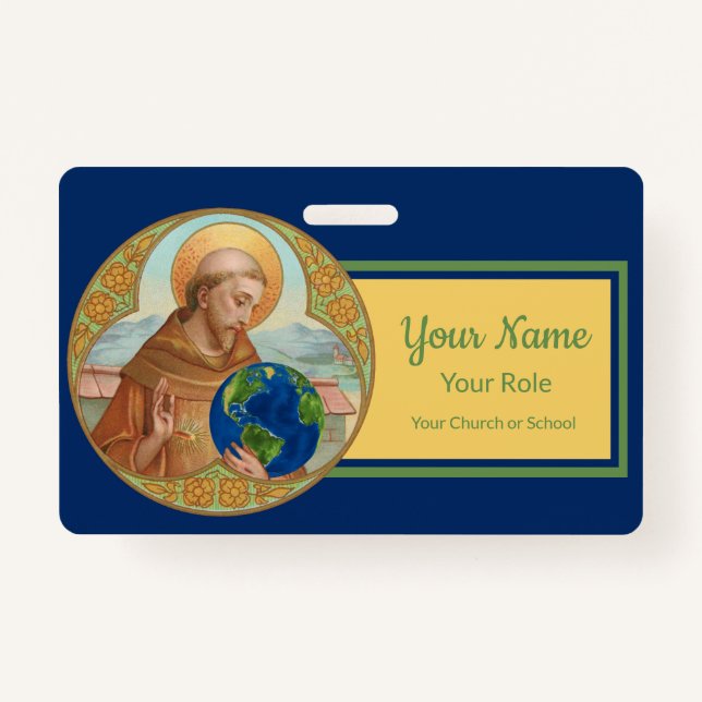 Earth Day & St. Francis of Assisi (Style 2) Badge (Front)