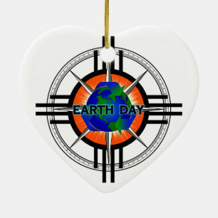 Earth Day Star Crown Ceramic Ornament