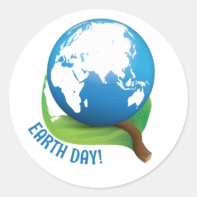 Earth Day Sticker, Earth Classic Round Sticker (Front)