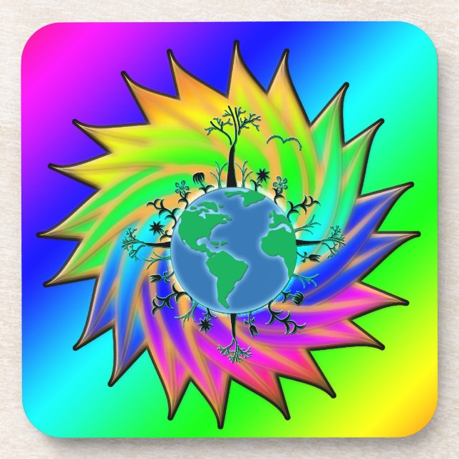 Earth Day ~ Sunburst Coaster (Front)