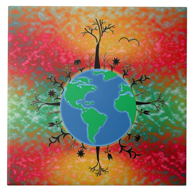 Earth Day ~ Sunrise Tile (Front)