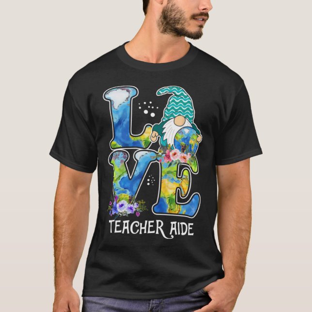 Earth Day Teacher Gnome Teacher Aide T-Shirt (Front)