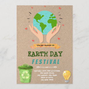 Earth day theme invitation