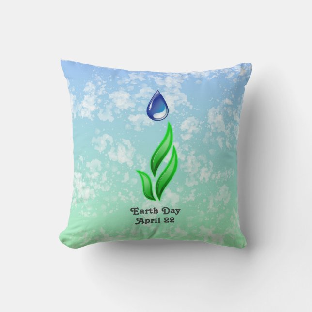 Earth Day Throw Pillow (Front)