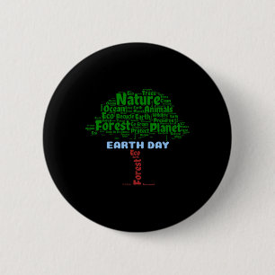 Earth Day Tree Nature Recycle Planet Go Green Eco- 2 Inch Round Button
