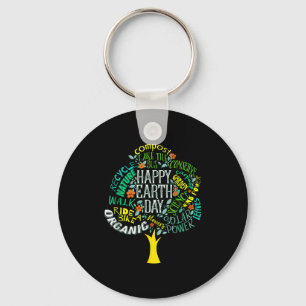 Earth day tree save earth inspiration keychain