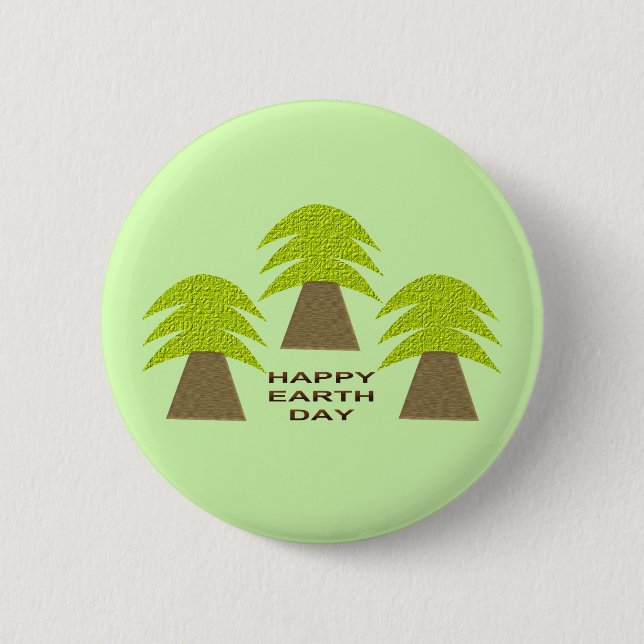 Earth Day Trees 2 Inch Round Button (Front)