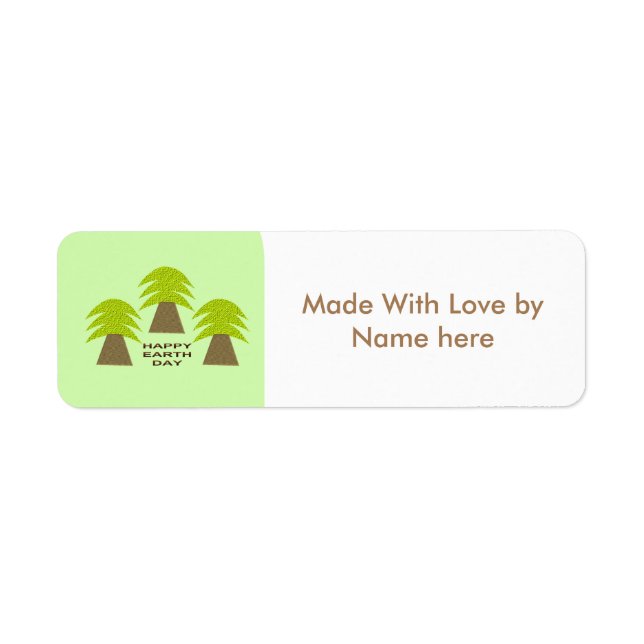 Earth Day Trees Custom Food Label (Front)