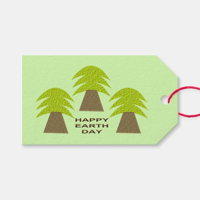 Earth Day Trees Personalized Gift Tags (Front (Horizontal))
