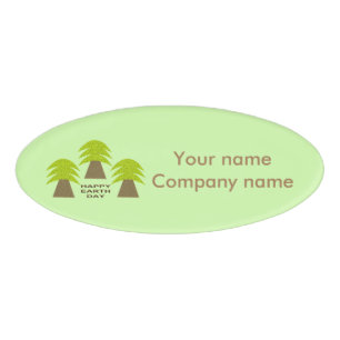 Earth Day Trees Personalized Name Tag