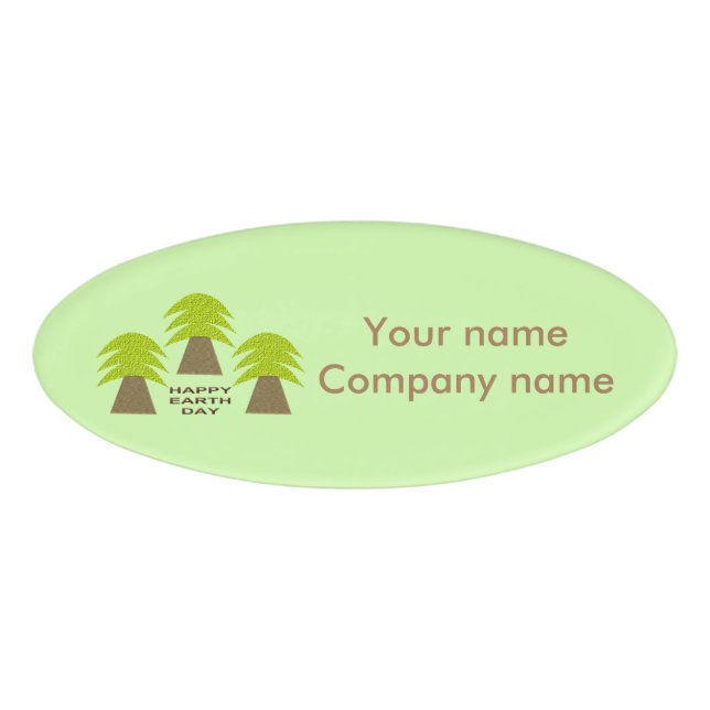 Earth Day Trees Personalized Name Tag (Front)