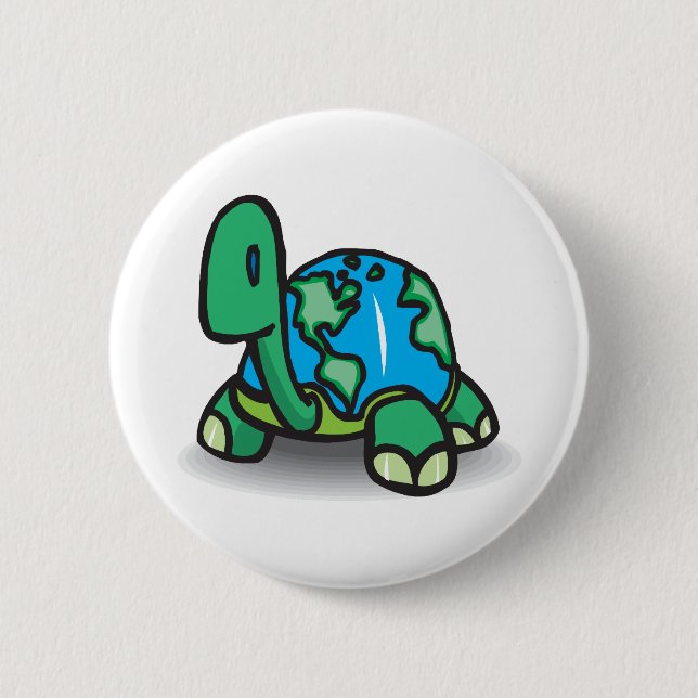 Earth Day Turtle 2 Inch Round Button (Front)