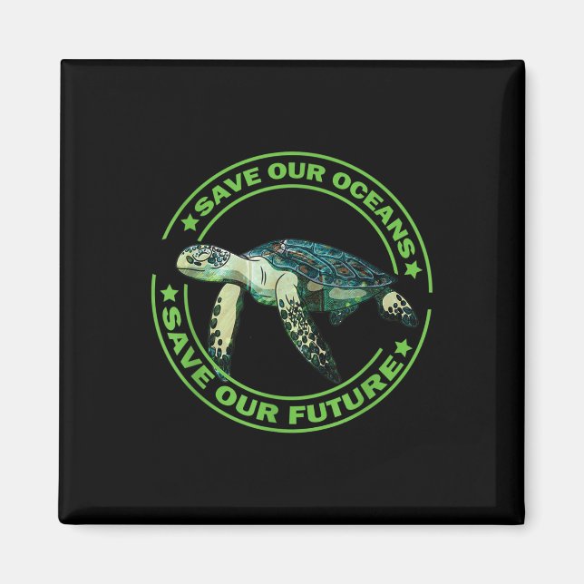 Earth Day Turtle Animal Rights Environmental Prote Magnet (Front)