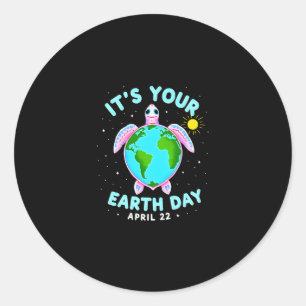 Earth Day Turtle Design April 22 For Nature Lovers Classic Round Sticker
