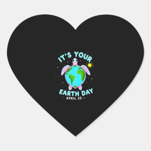 Earth Day Turtle Design April 22 For Nature Lovers Heart Sticker