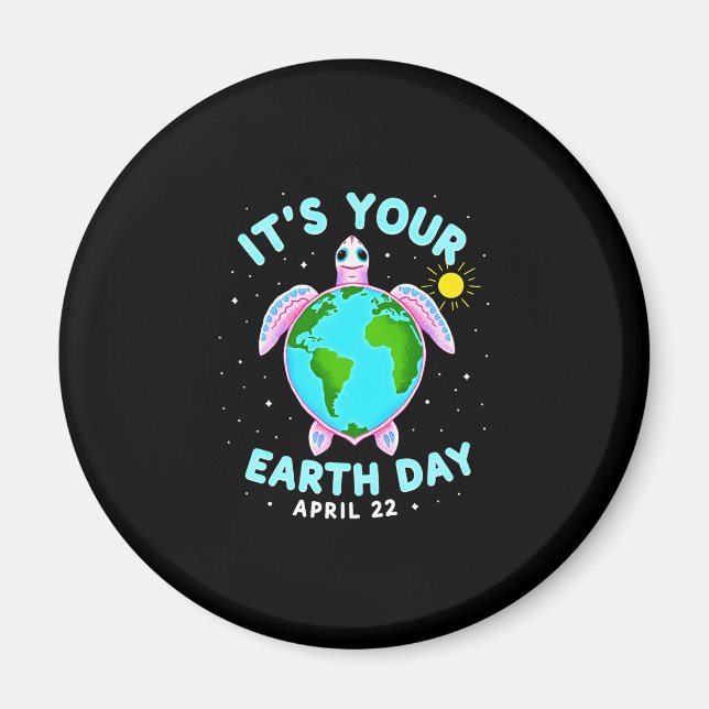 Earth Day Turtle Design April 22 For Nature Lovers Magnet (Front)