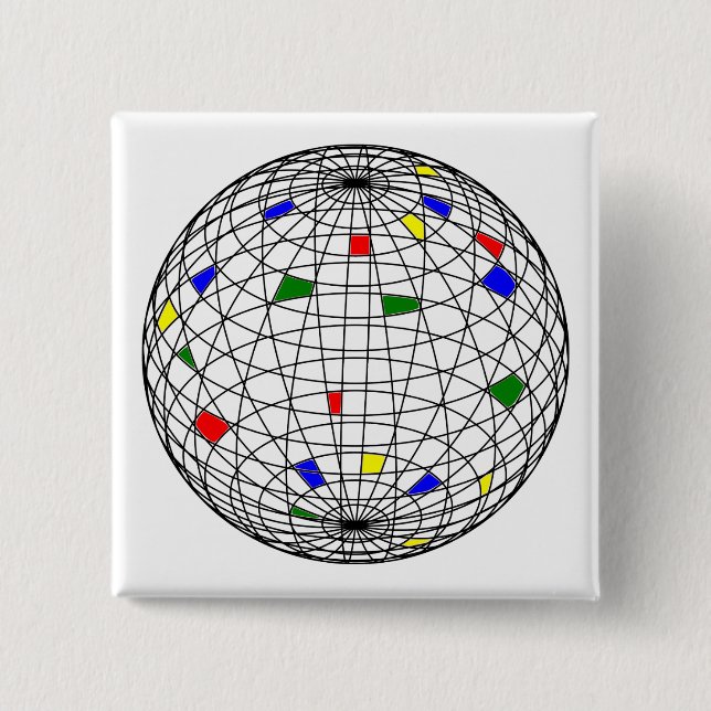Earth Day,wireframe 2 Inch Square Button (Front)