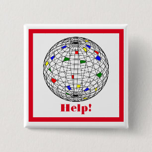 Earth Day,wireframe, personalized 2 Inch Square Button