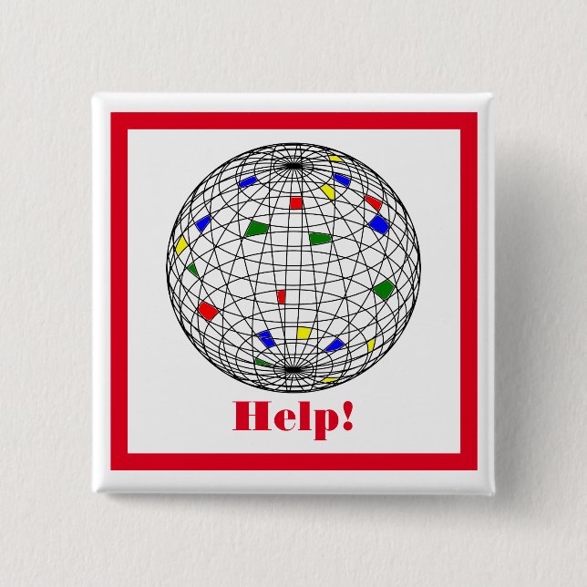 Earth Day,wireframe, personalized 2 Inch Square Button (Front)