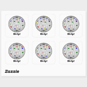 Earth Day,wireframe, personalized Square Sticker