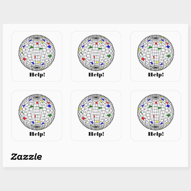 Earth Day,wireframe, personalized Square Sticker (Sheet)