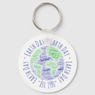 Earth Day Word Art Keychain