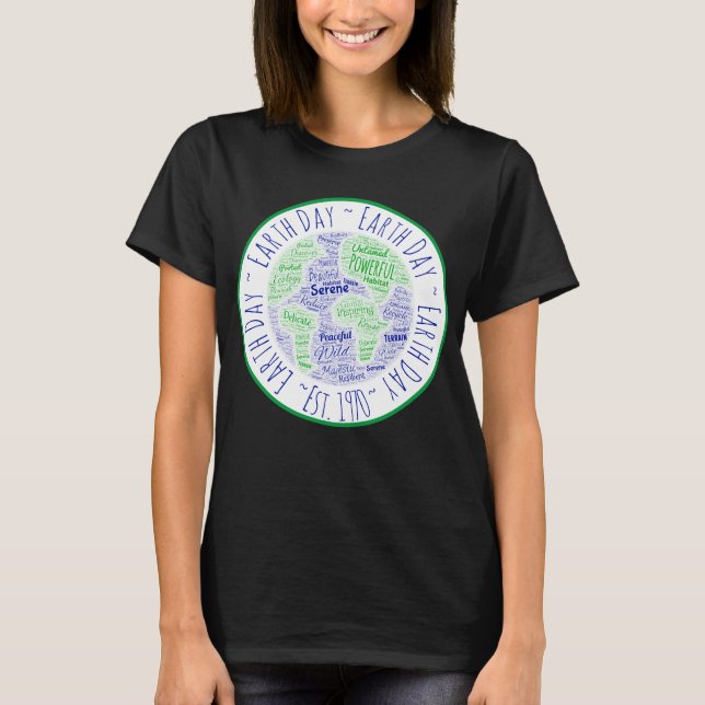 Earth Day Word Art T-Shirt (Front)