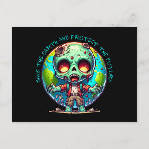 Earth Day Zombie Postcard