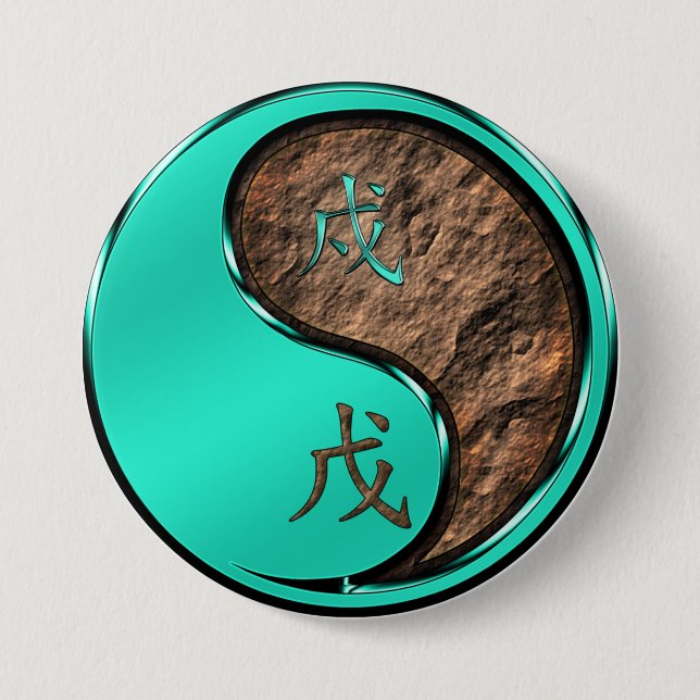 Earth Dog 3 Inch Round Button (Front)