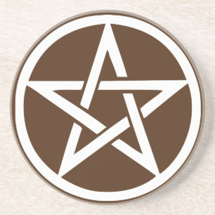 Earth Element Pentacle Altar Tile - Brown Coaster