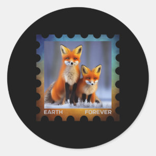 Earth Forever Environmental Protection Stamp Snow Classic Round Sticker