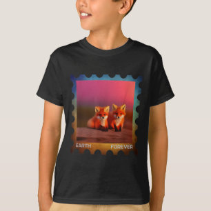 Earth Forever Environmental Protection Stamp Sunse T-Shirt