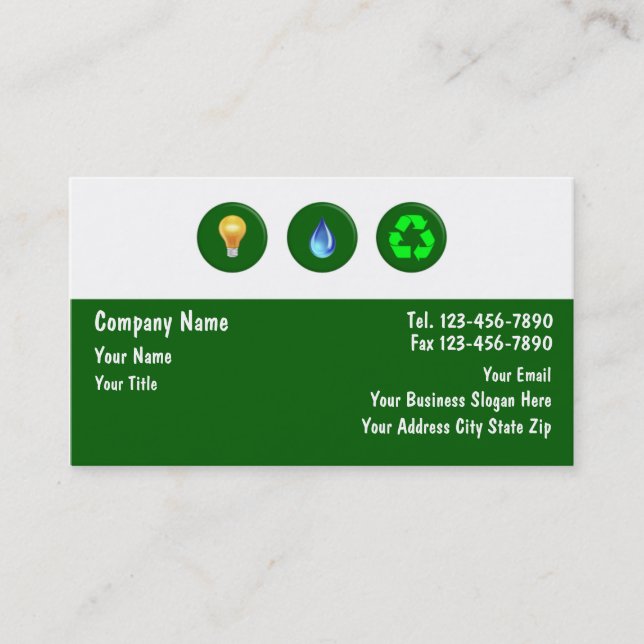 Earth Friendly Business Cards (Front)