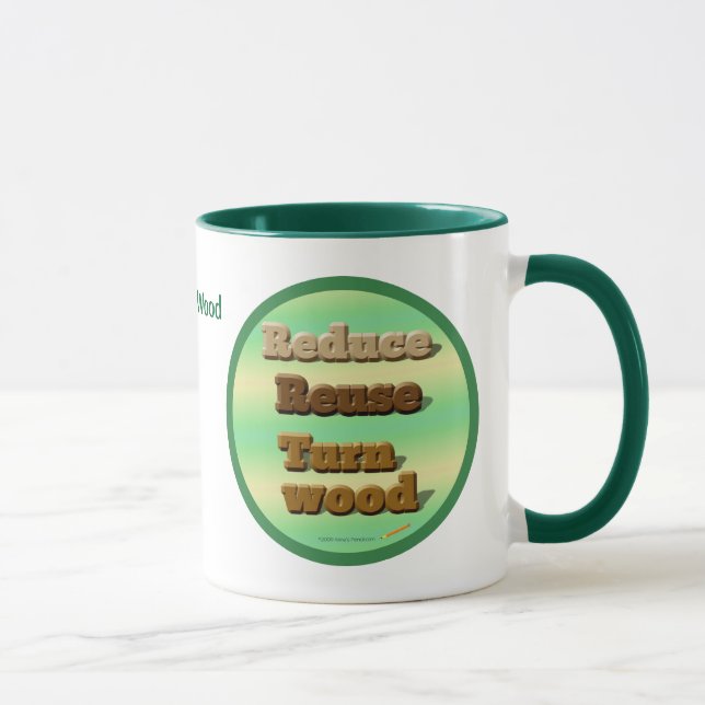 Earth Friendly Woodturning Green Personalized Mug (Right)