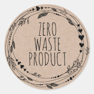 Earth Friendly Zero Waste Product Kraft Classic Round Sticker