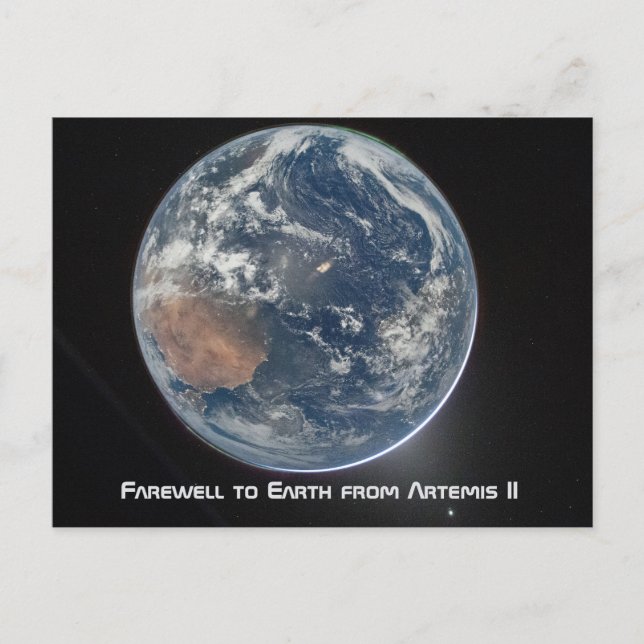 Earth From Artemis II Postcard (Front)