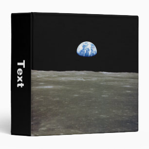 Earth from Moon in Black Space: Earthrise Binder