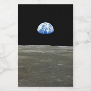 Earth from Moon in Black Space: Earthrise Food Label
