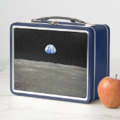 Earth from Moon in Black Space: Earthrise Metal Lunch Box (In Situ)