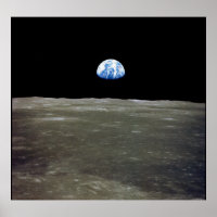 Earth from Moon in Black Space: Earthrise