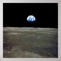 Earth from Moon in Black Space: Earthrise