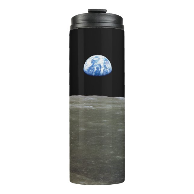Earth from Moon in Black Space: Earthrise Thermal Tumbler (Front)