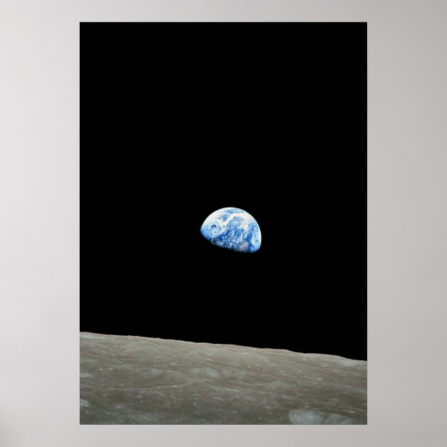 earth from moon space universe poster (Front)