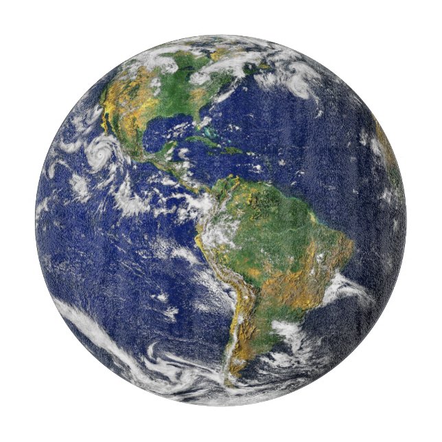 EARTH FROM SPACE Custom Glass Cutting Board (Front)