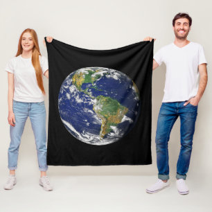 EARTH FROM SPACE Custom Photograph Fleece Blanket