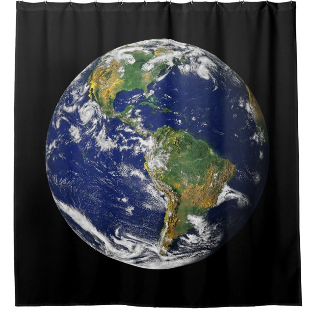 EARTH FROM SPACE Custom Shower Curtain (Front)