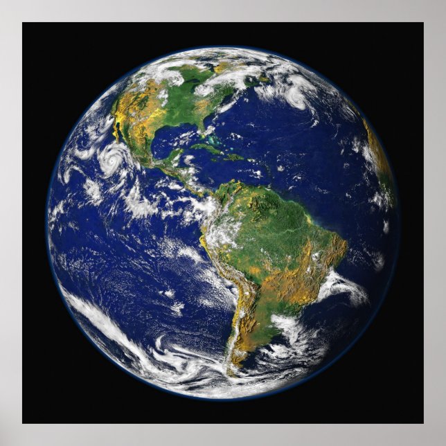 EARTH FROM SPACE Custom Wall Art Premium Canvas (Front)