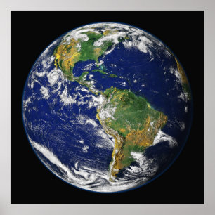 EARTH FROM SPACE Custom Wall Art Semi-Gloss Poster